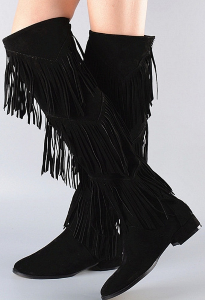 Black suede boots - Picture 1 of 2